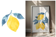 Lemons Blue Leaves, a Food Illustration by Helga Wigandt (Thumbnail 3 of 8)