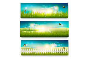 Summer Meadow Landscape Banners.