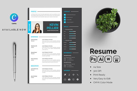 Clean and creative minimal resume preview 6