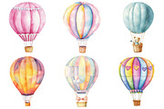 Pastel Hot Air Balloons Clipart, an Illustration by Daily.Designs (Thumbnail 5 of 5)