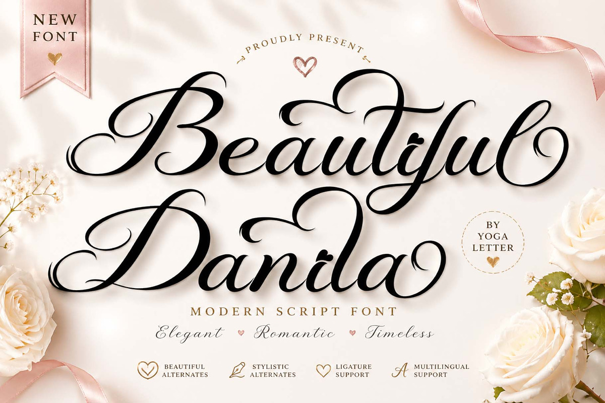 Beautiful Danila, a Handwritten Font by Yoga Letter (Photo 1 of 11)
