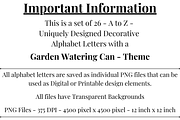 Garden Watering Can Alphabet Letters, a Decorative Illustration by Creative Art By SamM (Thumbnail 2 of 10)