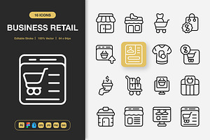 Business Retail Icons, an Icon by Spacepixel Creative