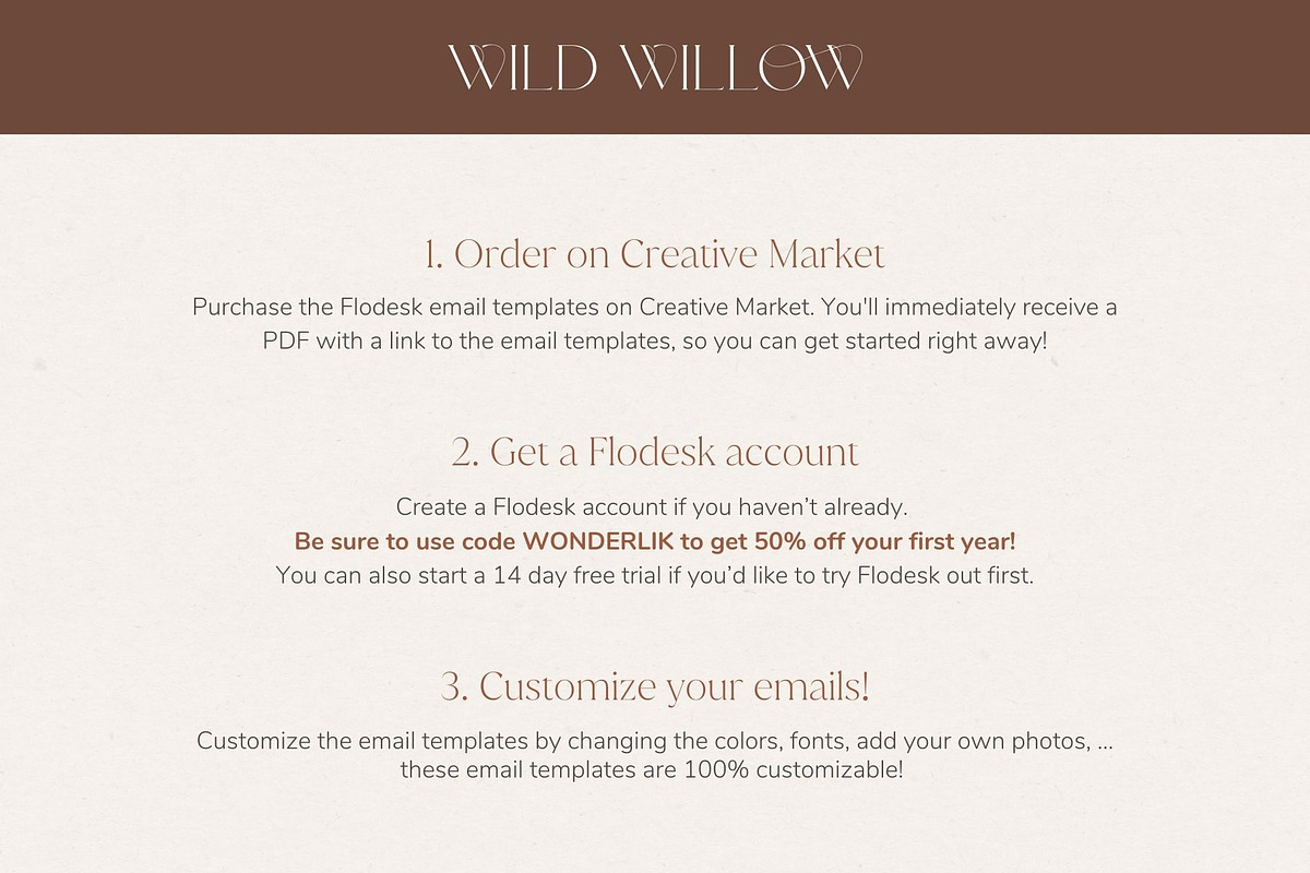 Luxury Flodesk Email Templates, an Email Template by Wonderlik Webdesign (Photo 8 of 9)