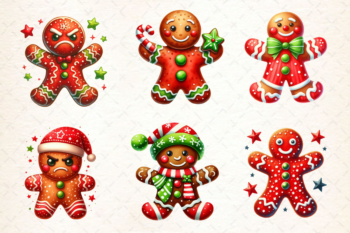 Funny Gingerbread Man Clipart PNG, a Work Illustration by Dream Creation (Photo 5 of 5)