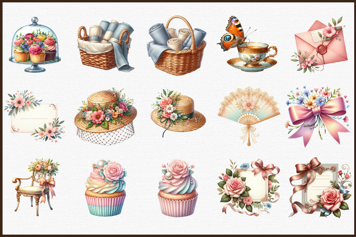 Summer Bridal Tea Party Set Clipart, an Illustration by Sublimation Artist (Photo 3 of 6)