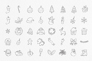 Christmas Doodles Line art, a Seasonal Illustration by An Design (Thumbnail 2 of 5)