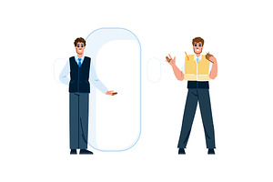hospitality steward man vector, a Person Illustration by pikepicture