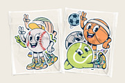 Sport Balls Retro Characters, a Sport Illustration by Alina Sh (Thumbnail 10 of 11)