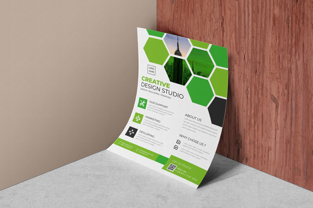 Professional Design Studio Flyer, a Flyer Template by BrandlyTemplate