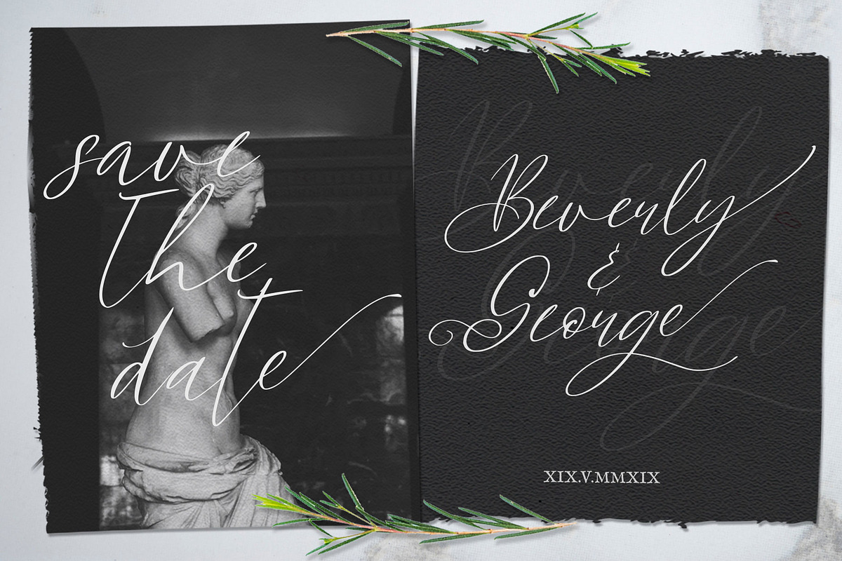 White Marble Calligraphy Font preview 2