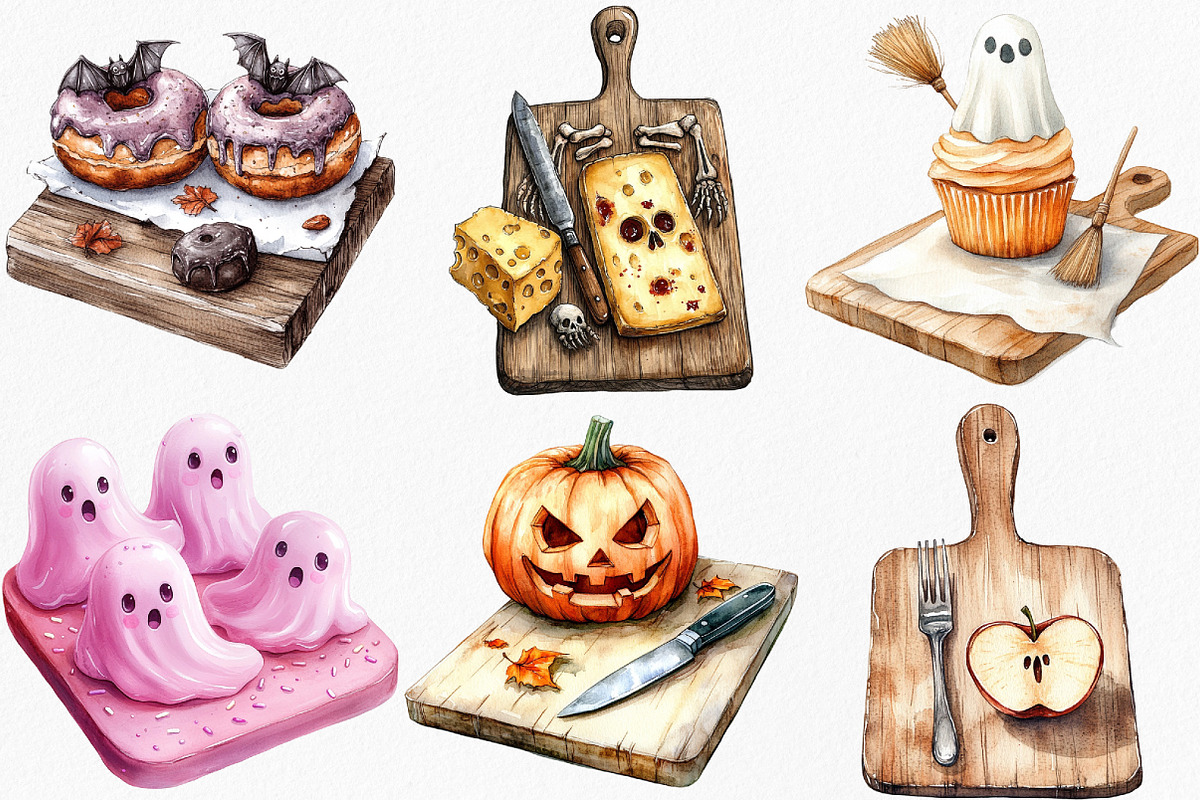 Watercolor Halloween Cutting Board, an Illustration by Canvas Craft (Photo 2 of 8)