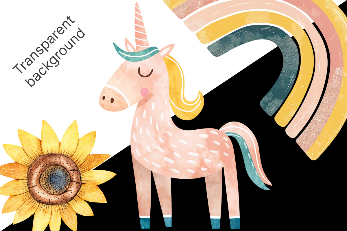 Watercolor Boho Unicorn & Rainbow, an Animal Illustration by Whimsy Brush Studio (Photo 8 of 9)