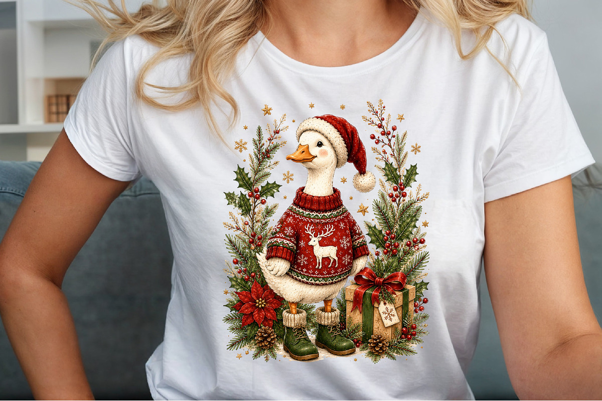 Christmas Silly Goose Floral Boho, a Seasonal Illustration by Sublimation Artist (Photo 5 of 9)