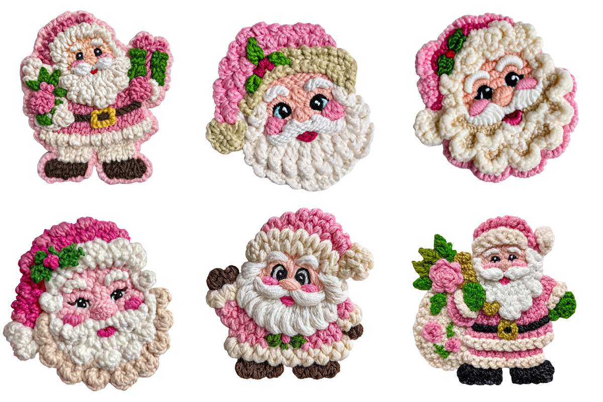 Latch Hook Yarn Crochet Santa clipar, an Illustration by Designworld (Photo 3 of 4)