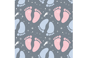 Seamless gender reveal pattern with, a Texture Illustration by Toltemara