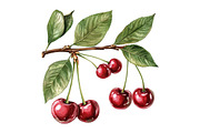 Watercolor Cherry Clip Art, an Illustration by Craft Nest (Thumbnail 10 of 12)