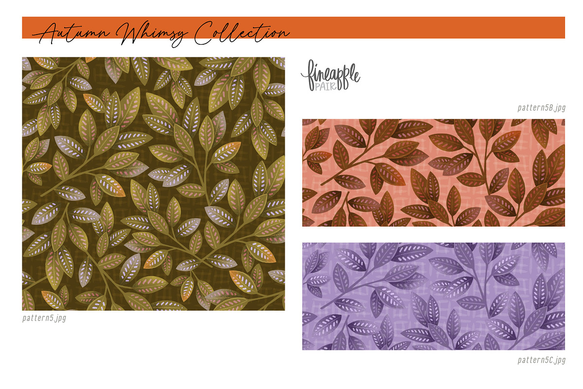 Fall Floral Seamless Patterns, a Pattern Graphic by FINEAPPLE (Photo 3 of 11)