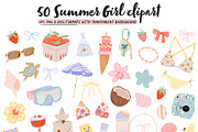 Trendy Summer Girl Clipart & Quotes, a Seasonal Illustration by Ruslana Lubenets (Thumbnail 4 of 16)