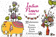 Indian Flowers - 55 objects+, an Illustration by Zooza Art (Thumbnail 1 of 9)