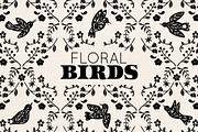 FLORAL BLACK BIRD SILHOUETTES Spring, an Object Graphic by Creativemaker (Thumbnail 1 of 14)