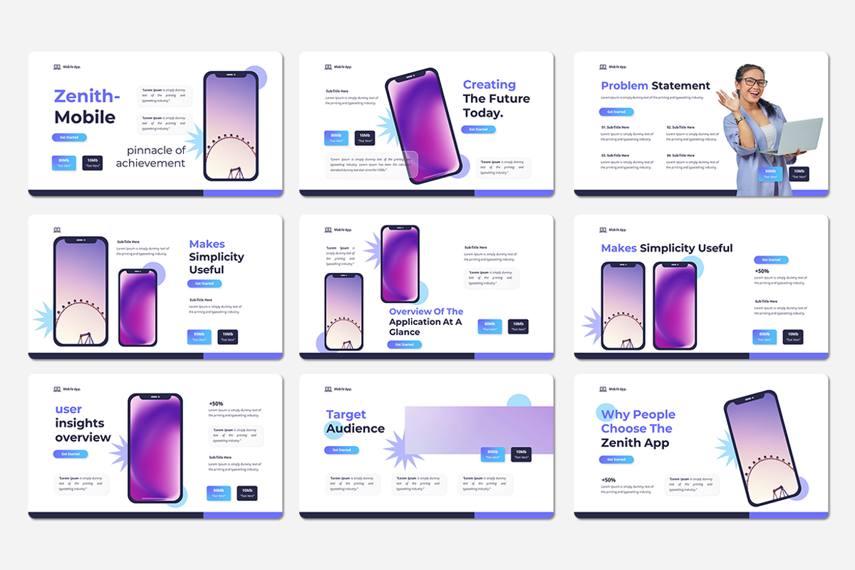 Mobile App - Google Slides Template, a Presentation Template by Iqsiart Studio (Photo 2 of 3)