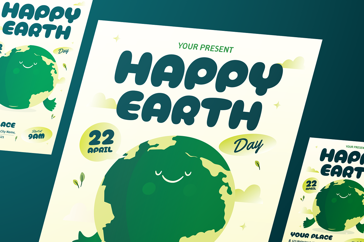 Happy Earth Day Flyer Set, a Flyer Template by Annora Studio (Photo 2 of 6)
