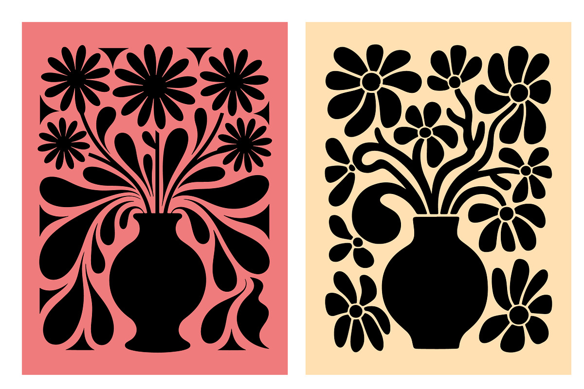 Abstract flower wall art posters set, an Illustration by Libby Wishes (Photo 3 of 11)