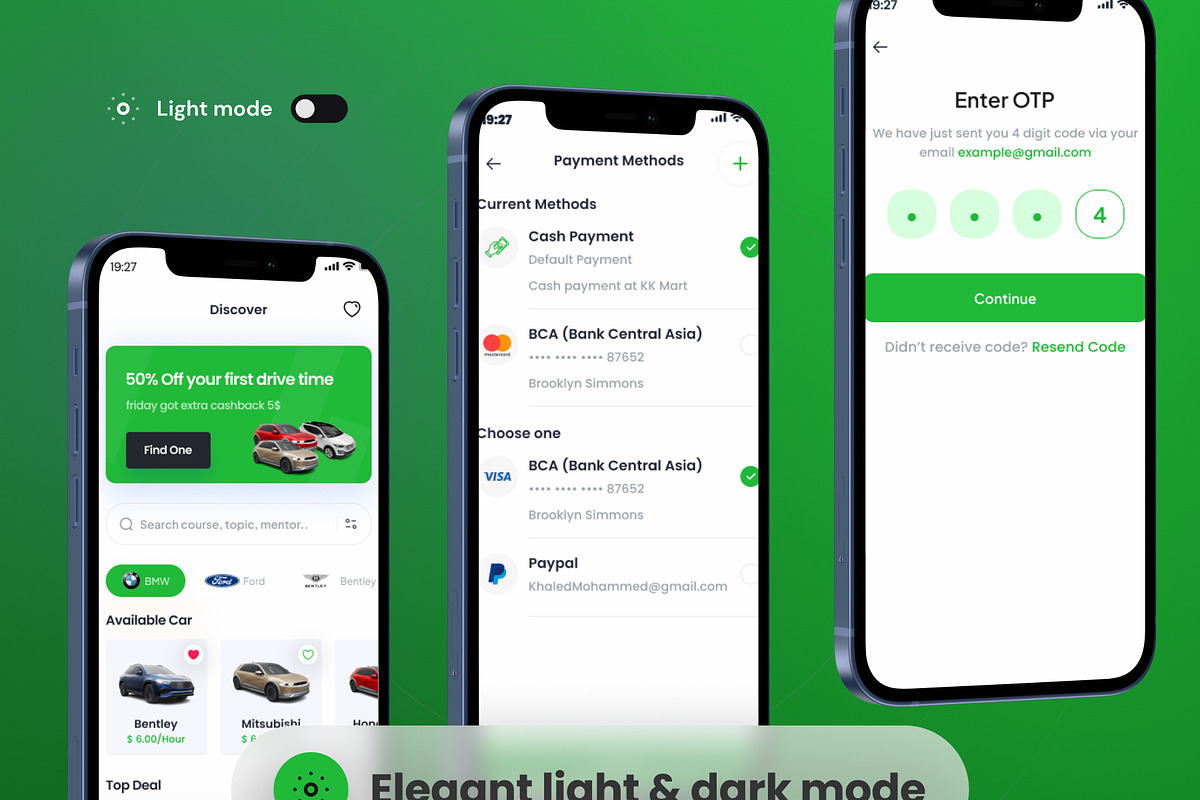 Pakhivibe Car Rental App UI Kit, an UI Kit Template by piyush608 (Photo 3 of 4)