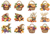 Watercolor Harvest Cornucopia, an Illustration by CitraGraphics (Thumbnail 2 of 7)