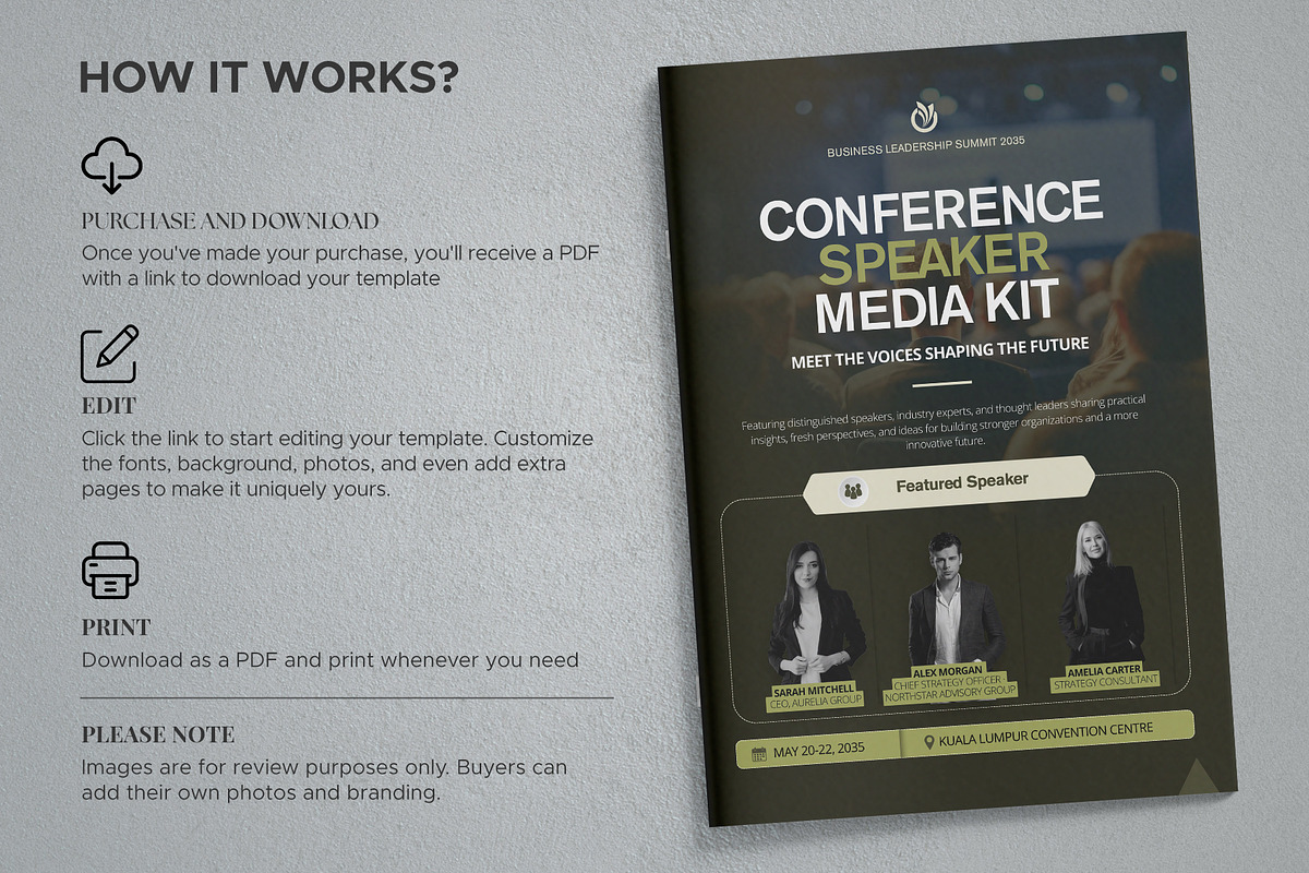 Conference Speaker Media Kit, a Brochure Template by Oshin Design (Photo 8 of 8)