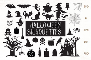 Halloween Silhouettes - Cliparts