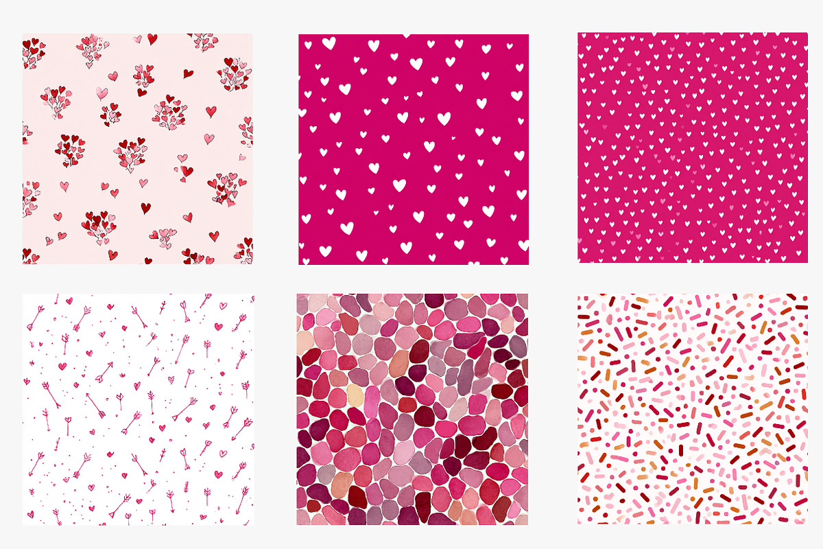 cute pink valentines day digital pap, an Illustration by CreationArt (Photo 4 of 5)