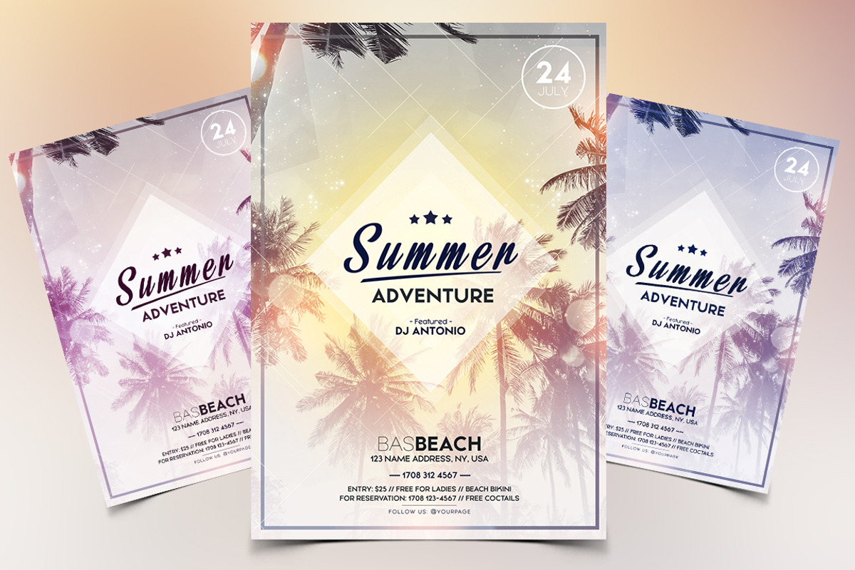 Summer Adventure - PSD Flyer, a Flyer Template by PixelsDesign (Photo 2 of 2)