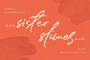 Sister Slimes Font, a Script Font by azetypestudios.com (Thumbnail 1 of 6)