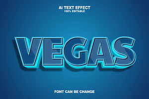 Illustration Vegas 3D Text Effect