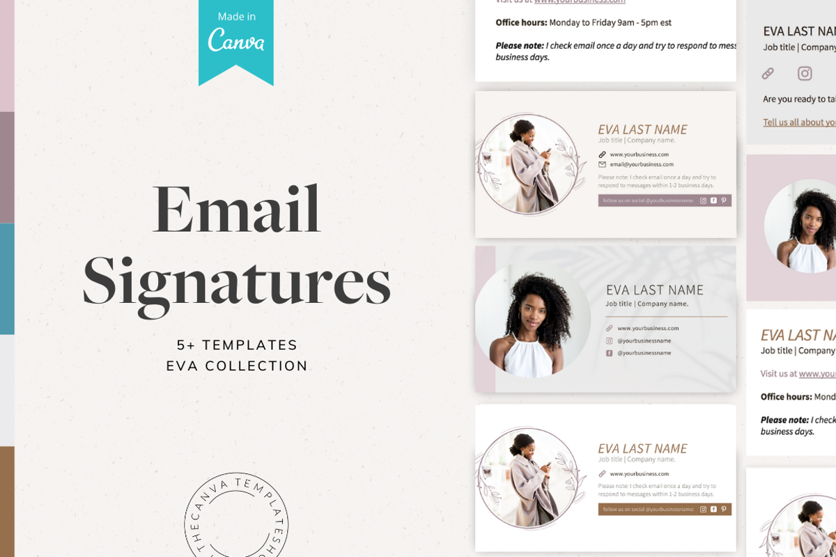 Eva Email Signature Canva Template, a Templates & Theme by The Canva Template Shop (Photo 1 of 4)