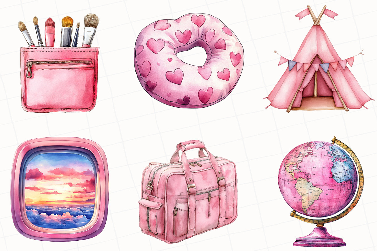 Pink Travel Sublimation Clipart, an Illustration by OK Design (Photo 4 of 5)