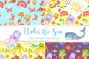 Sea Animals Digital Paper Pattern