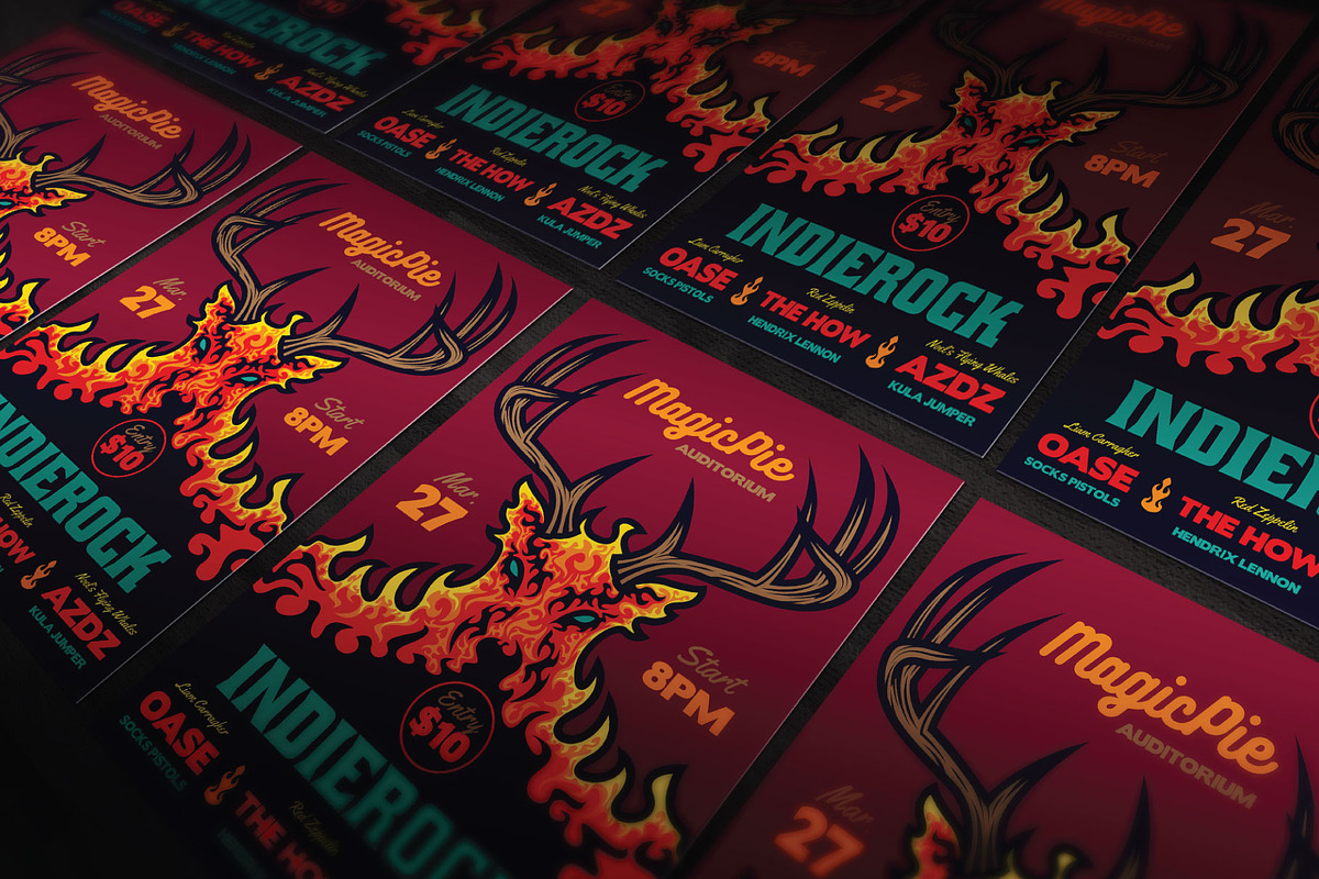 Hell Deer Illustrated Flyer, a Flyer Template by ashenterprise (Photo 2 of 3)