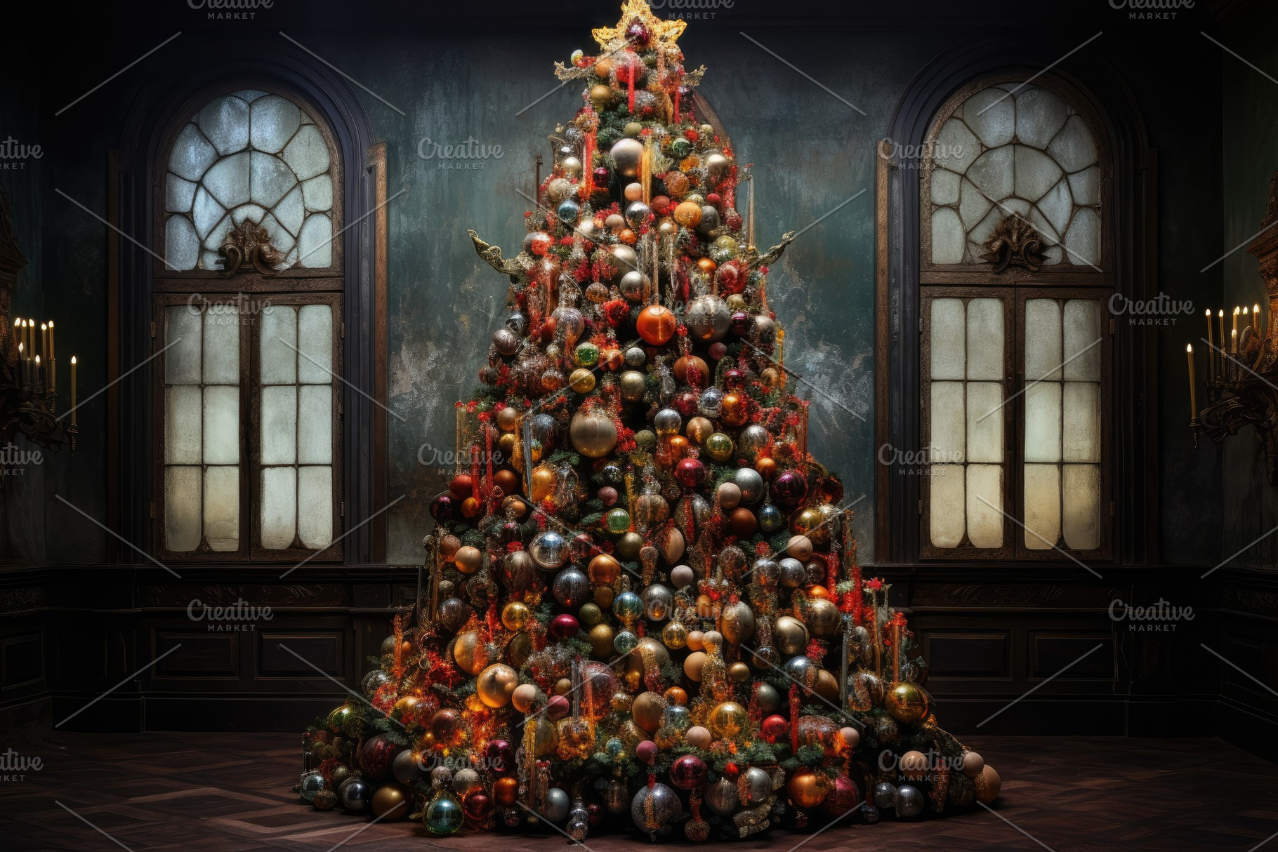 3d rendering of christmas tree with, a Photo by Iftikhar Alam