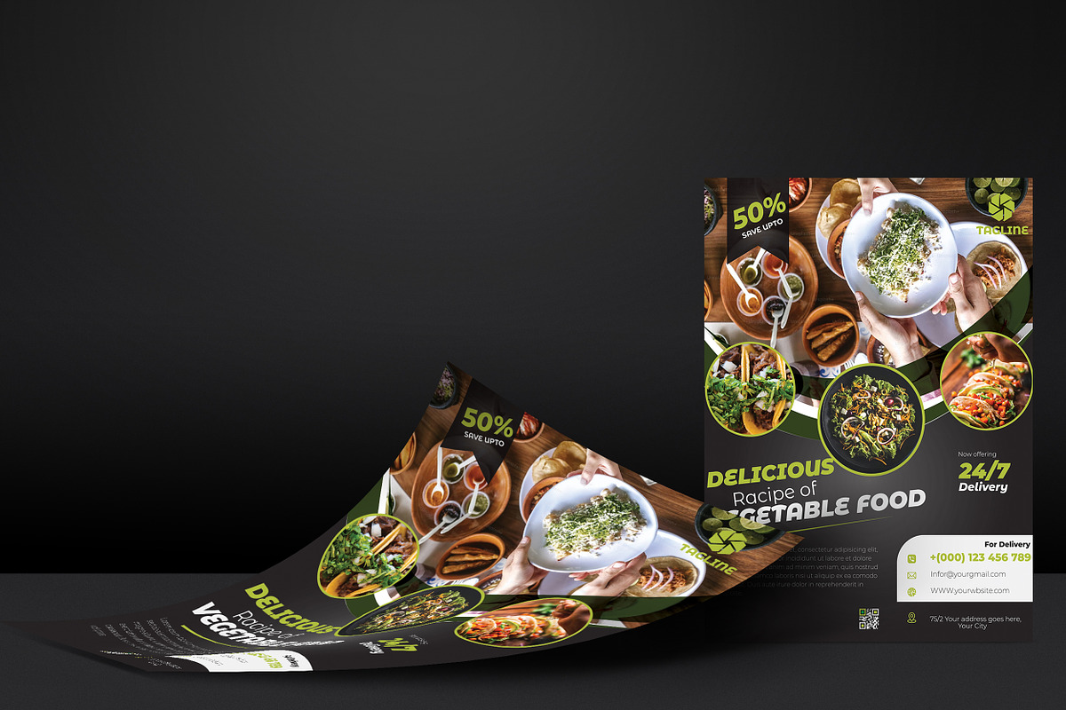 Flyer Mockup Design, Food Flyer, a Marketing Template by Shihab1234