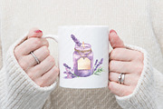 Lavender Floral Birthday Clipart, an Illustration by Watercolor design (Thumbnail 8 of 11)
