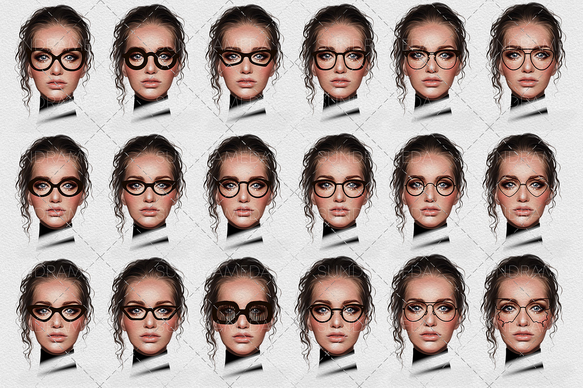 Glasses Stamps Brushes for Procreate, a Brush Add-On by sundrameda (Photo 5 of 13)