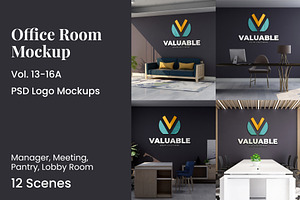 PSD Office Room Wall Logo Mockup