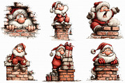Funny Santa Chimney ClipArt's PNG, an Illustration by Libby Wishes (Thumbnail 7 of 7)