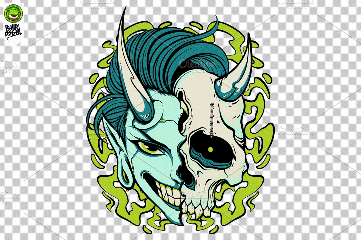 HALF DEMON - design, an Illustration by Behold creative supply (Photo 2 of 3)