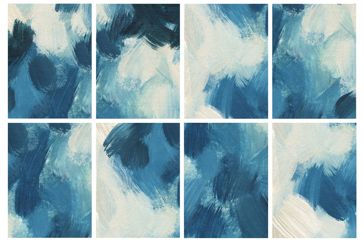 Blue Acrylic Brush Strokes Canvases, a Texture Graphic by Helga Wigandt (Photo 4 of 7)