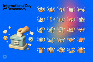 3D International Day of Democracy, an Object Graphic by Pengedar Seni