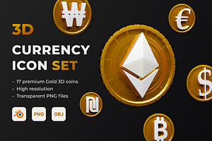 3D Currency Icon Set